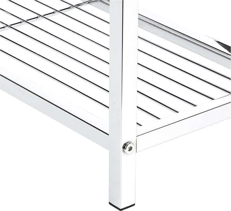 Indian Decor XL6130 Standard 31 Inch Freestanding Metal Towel Drying and Storage Rack with Additional Storage Base for All Your Needs Chrome  - Image 5