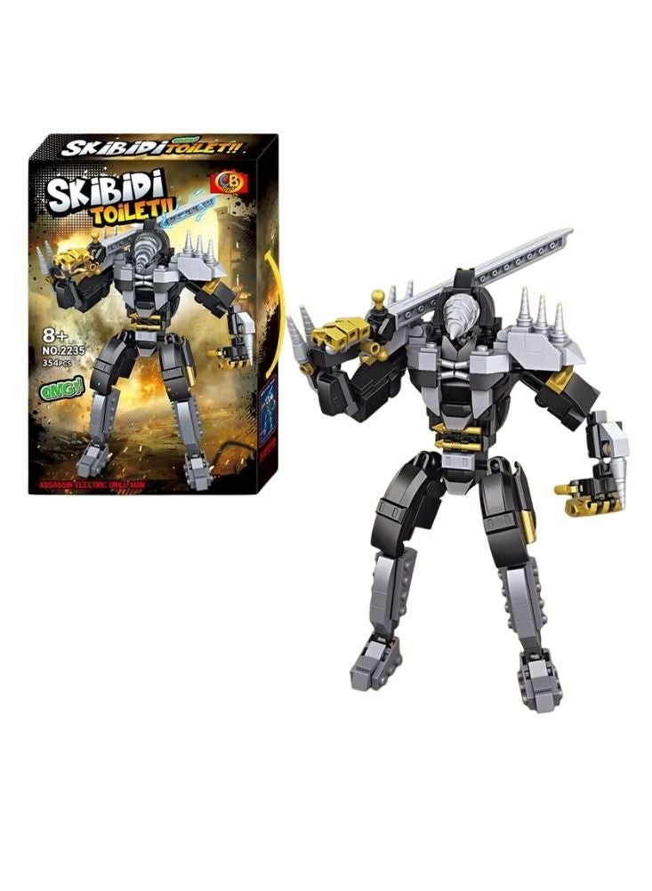 Premium Skibidi Toilet Electric Drill Man Building Blocks – 354 Pcs Action Robot Set - Image 1