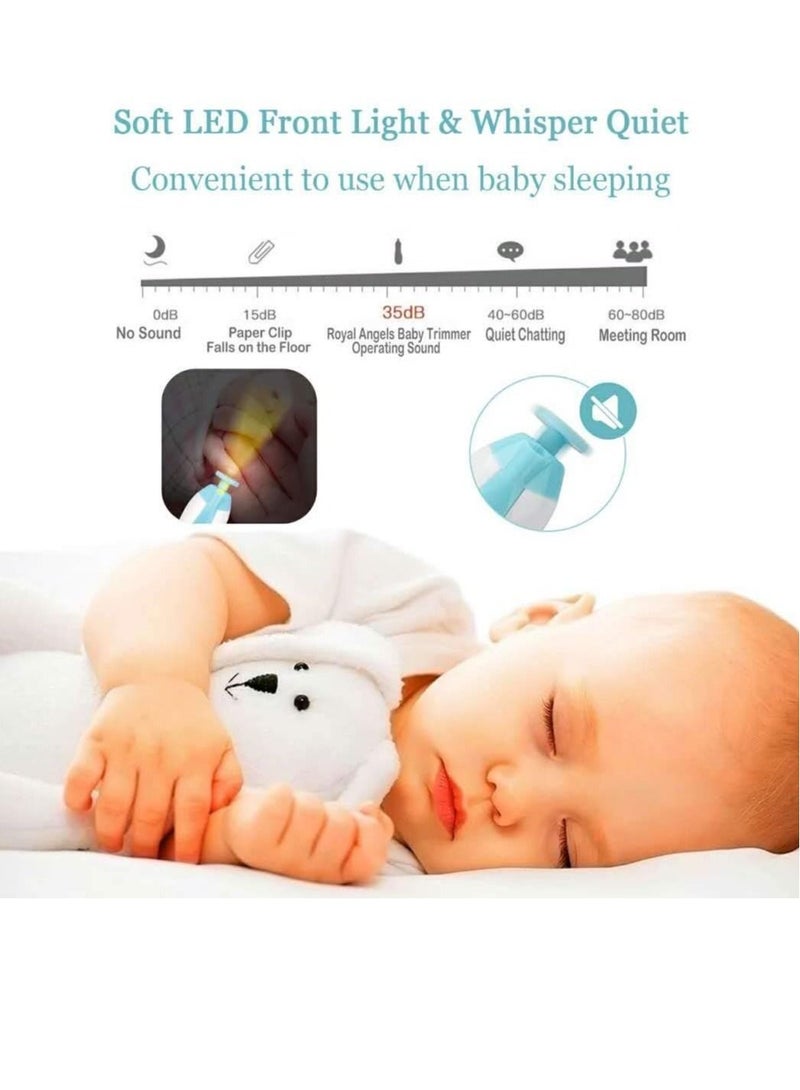 Baby Nail File Electric Nail Trimmer File Manicure Set Toes Fingernails Care Trimmer with LED Light for Newborn Kids and Adults - Image 4