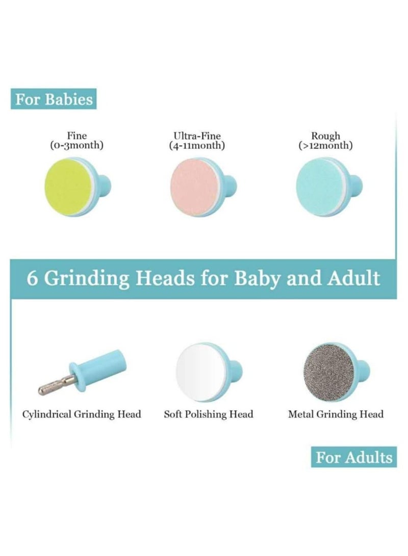 Baby Nail File Electric Nail Trimmer File Manicure Set Toes Fingernails Care Trimmer with LED Light for Newborn Kids and Adults - Image 5