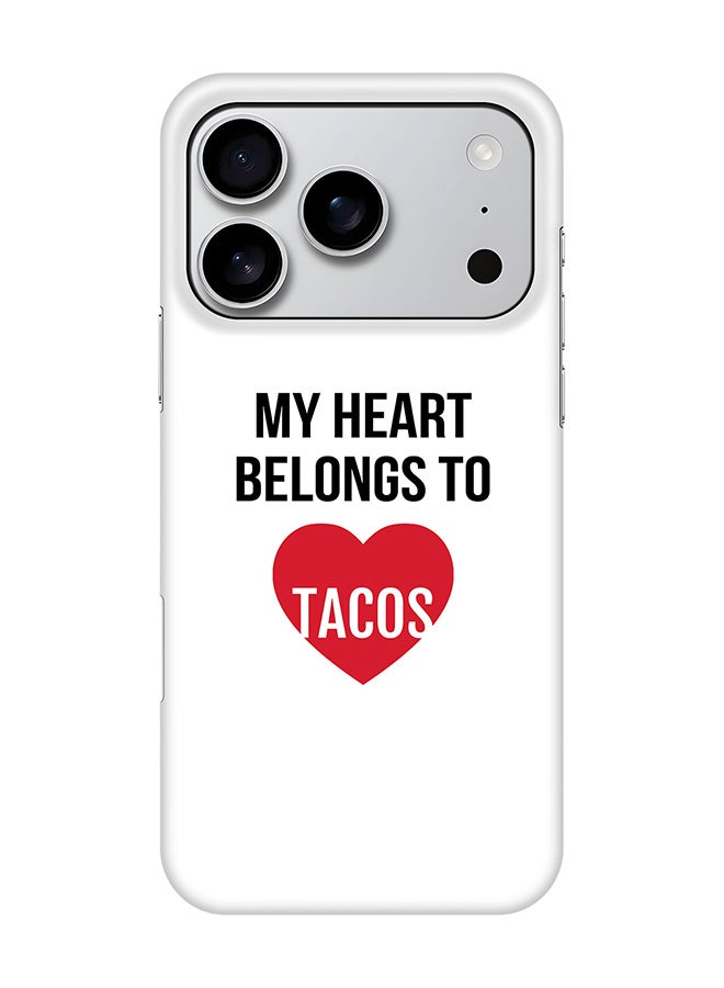 Stylizedd For iPhone 17 Pro,Case, [Compatible with MagSafe] Magnetic cover Slim fit Protection Matte, - My heart belongs to tacos