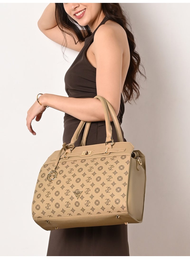 Lavie Signature Manhattan Woman's Mid Size Satchel(TAUPE) - Image 2