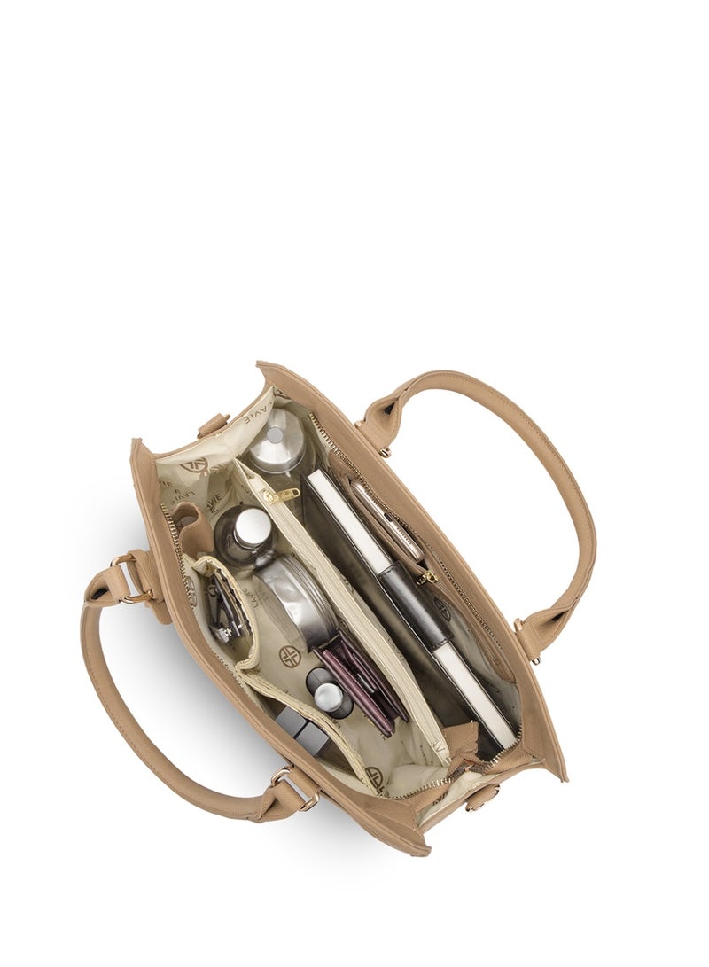 Lavie Signature Manhattan Woman's Mid Size Satchel(TAUPE) - Image 4