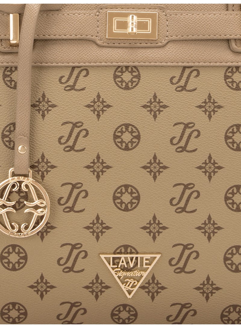 Lavie Signature Manhattan Woman's Mid Size Satchel(TAUPE) - Image 3