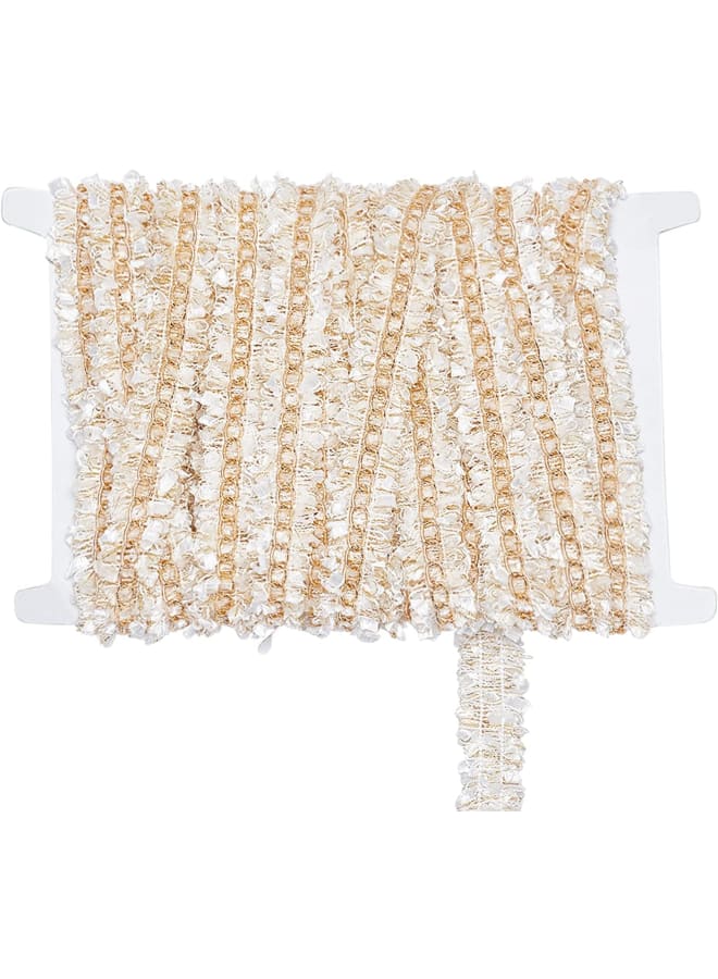 Introduce 10 Yard Cross Chain Link Ribbon 20mm Twisted Links for Necklace Jewelry MakingPerfect for cake topper embellishment bridal sash belt, wedding party, bridal dress, birthday party, dance costume, garments, shoes, candles, vases, album Jewelry DIY Specification Color: White. Sizes: 10 Yard/card, 3/4 inches Width ; Quantity: 1 card.Note: If you have any problem with our product and service, please click on the "Seller Contact" button in your Amazon account to send us an email. We are always willing to provide help to you.  - Image 1