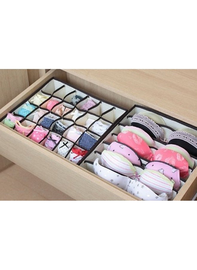 Styleys Styleys Non-Woven Foldable Clothes Organiser For Wardrobe Storage Box/Drawer Organizer For Innerwear, Clothing, Underwear, Bra, Socks, Tie (Set Of 4, Pink, S1014)  - Image 3