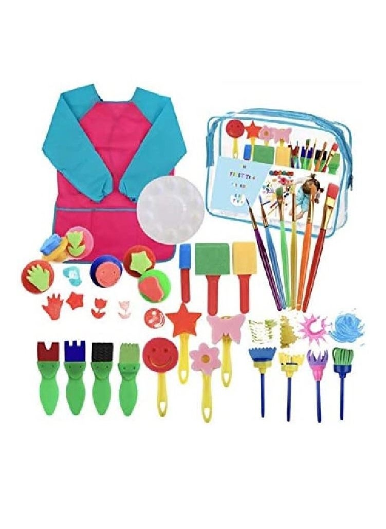 Cutie Cute 29pcs Painting Kits for Kids, Early Learning Kids Paint Set Sponge Painting Foam Brushes Art Craft Drawing Tools for Kids Toddlers  - Image 1