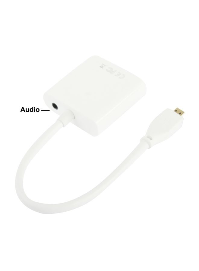 NIBEMINENT VGA Female To Micro HDMI Male Adapter Cable White  - Image 3