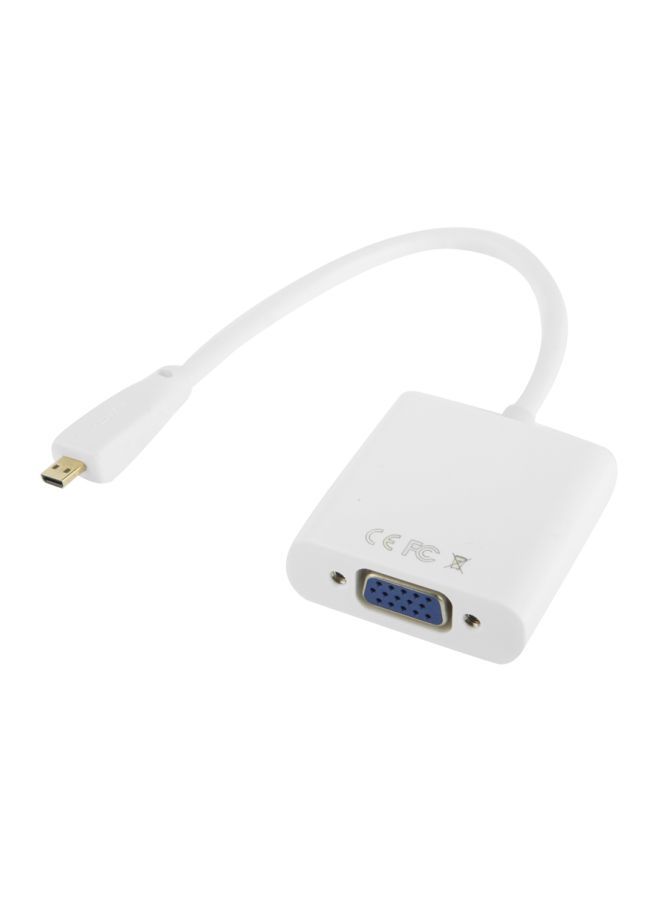 NIBEMINENT VGA Female To Micro HDMI Male Adapter Cable White  - Image 2