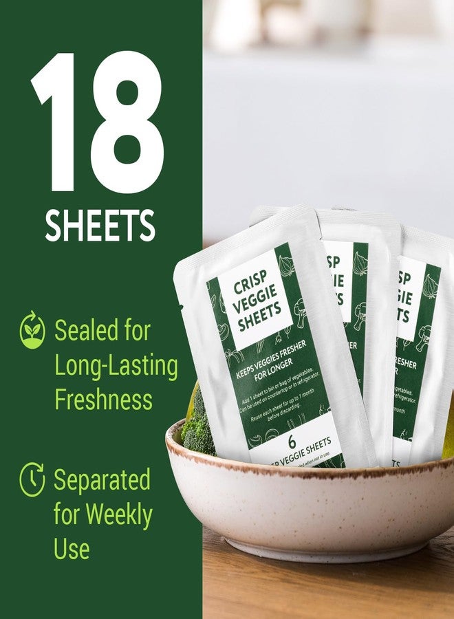 IMPRESA Produce Keeper Food Storage Sheets - Pack of 18 Extend Shelf Life & Fresh Paper for Produce - Protect Leafy Greens - Keep Fruits Fresh & Fruit Saver Paper - Image 3