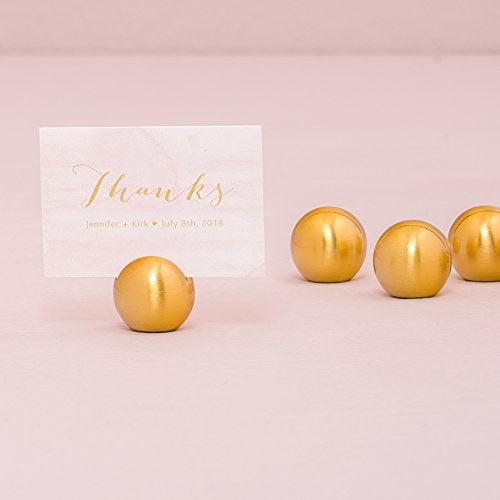 Weddingstar Classic Round Place Brushed Gold Card Holder, 0.4 x 1 x 1 inches - Image 4
