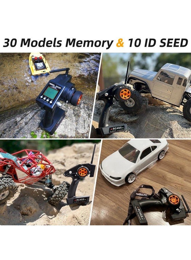 Radiolink RC4GS V3 5 Channels RC Transmitter and Receiver, 2.4GHz Surface Remote Controller R6FG Gyro RX Combo, 30 Models Storage for RC Crawler, Drifting, Bash, Buggy Cars and Boats - Image 4