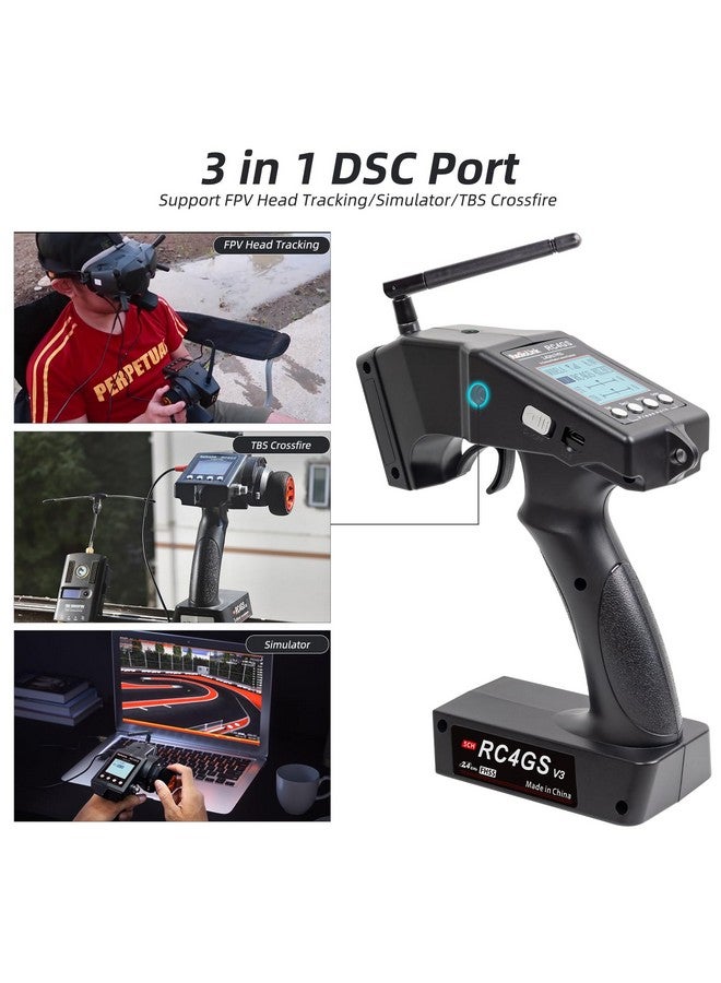Radiolink RC4GS V3 5 Channels RC Transmitter and Receiver, 2.4GHz Surface Remote Controller R6FG Gyro RX Combo, 30 Models Storage for RC Crawler, Drifting, Bash, Buggy Cars and Boats - Image 5