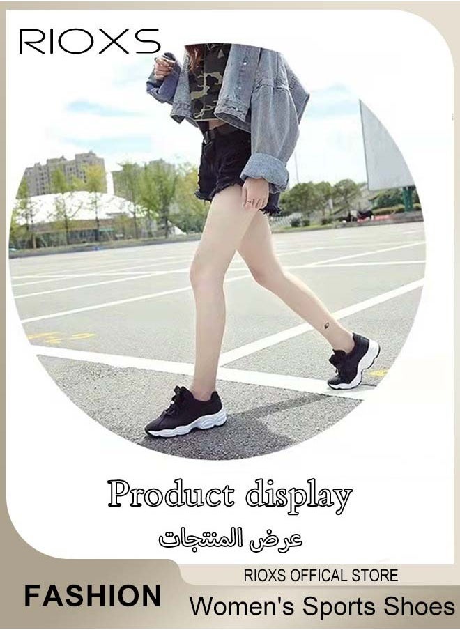 RIOXS - Women's Sports Shoes Breathable Platform Running Sneakers Casual Wild Shoes For Jogging Walking, Ladies Athlesiure Shoes - Image 1