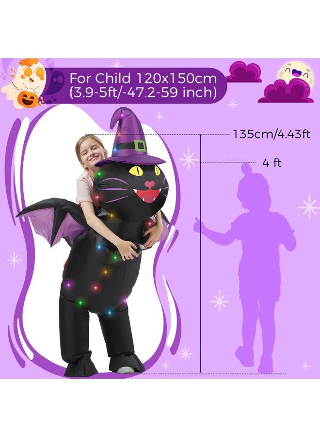 WinnerWhy Child Inflatable Costume with LED Light Blow up Halloween Animal Dress Jumpsuit for Kids Boy Girl (Cat) - Image 3