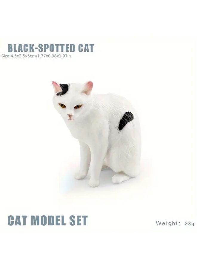 قطعة لعبة تعليمية للصغار على شكل قطة جالسة بواقعية مع بقعة سوداء، مصنوعة من مادة البولي فينيل كلورايد - Image 1