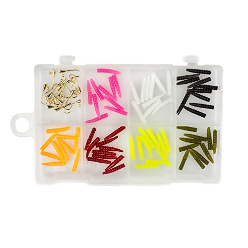 Trout Magnet Leland's Lures Trout Magnet 85 Piece Mini Magnet Kit, Includes 70 Grub Bodies and 15 Size 14 Hooks, for Fly Fishing Or with Original Trout Magnet, Chatches All Types of Fish - Image 1