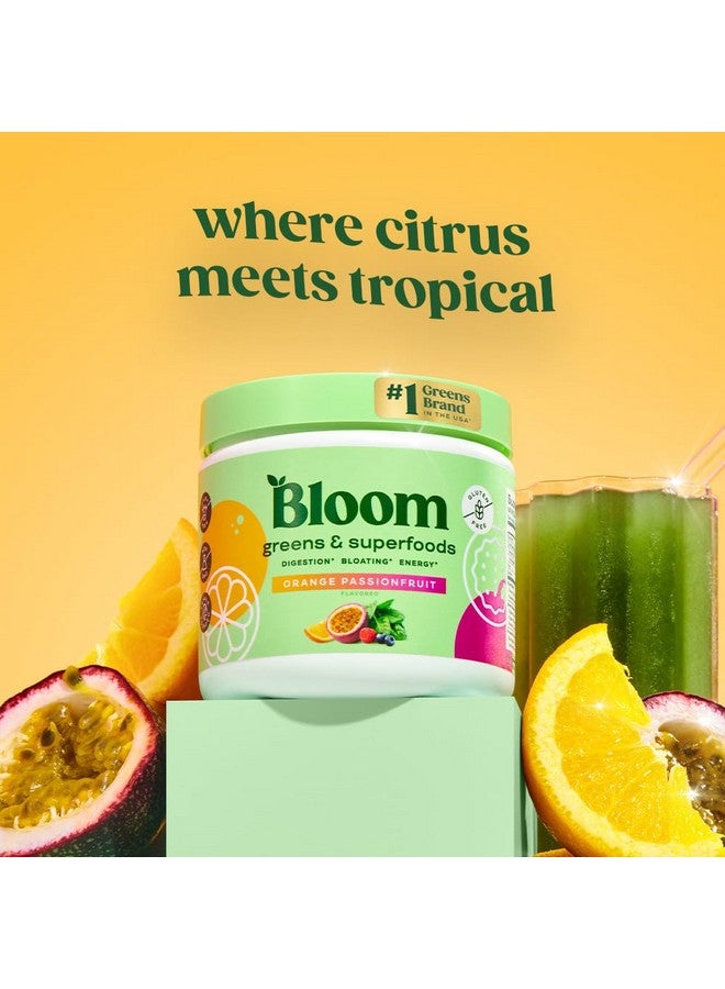 Bloom Nutrition Superfood Greens Powder, Digestive Enzymes with Probiotics and Prebiotics, Gut Health, Bloating Relief for Women, Chlorella, Juice Mix w/Beet Root Powder, 30 SVG, Orange Passionfruit - Image 2