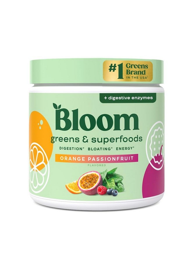Bloom Nutrition Superfood Greens Powder, Digestive Enzymes with Probiotics and Prebiotics, Gut Health, Bloating Relief for Women, Chlorella, Juice Mix w/Beet Root Powder, 30 SVG, Orange Passionfruit - Image 1