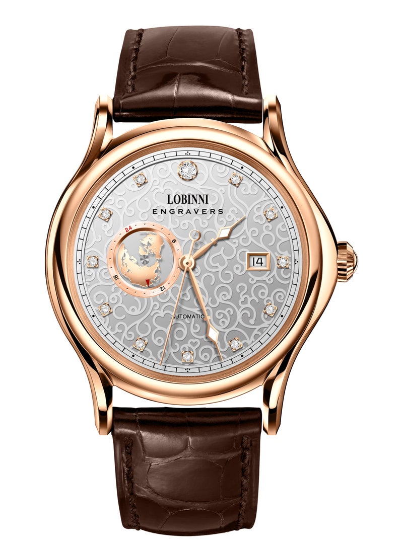 LOBINNI Men's Business-Style Round Mechanical Watch 42mm - Image 1