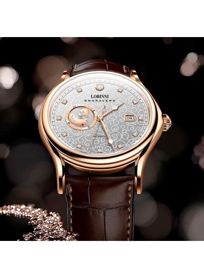 LOBINNI Men's Business-Style Round Mechanical Watch 42mm - Image 5