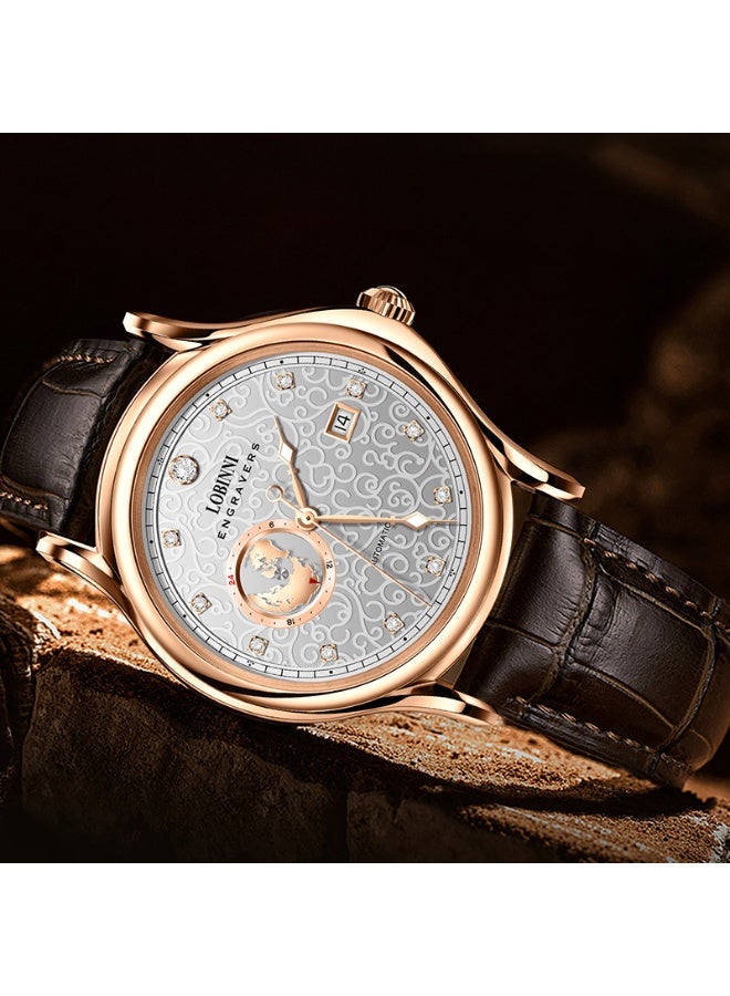 LOBINNI Men's Business-Style Round Mechanical Watch 42mm - Image 4