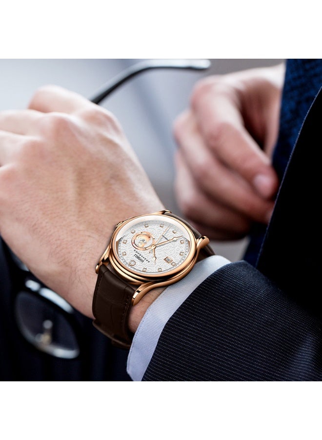 LOBINNI Men's Business-Style Round Mechanical Watch 42mm - Image 3