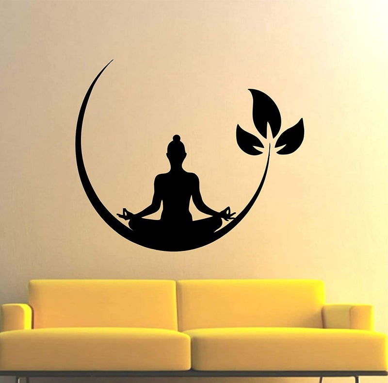 Techgifti Vinyl Religious Meditating Buddha Wall Sticker (117 x 100 cm)-Self-Adhesive - Image 1