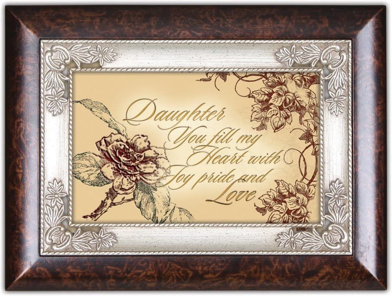 Cottage Garden Daughter You Fill My Heart with Joy Burlwood Jewelry Music Box Plays Wind Beneath My Wings - Image 2