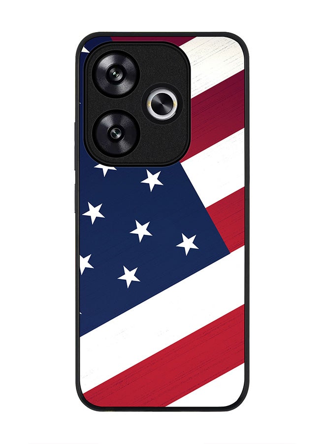 Stylizedd Rugged Black edge case for Xiaomi Poco F6 / Xiaomi Redmi Turbo 3, Slim fit Soft Case Flexible Anti Drop TPU Gel Thin Cover -  Flag Of US - Image 1