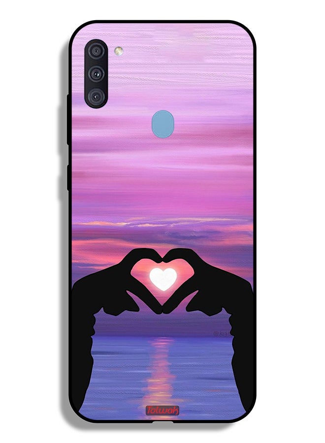 Tolwak Samsung Galaxy A11 Protective Case Cover Heart Moon - Image 1