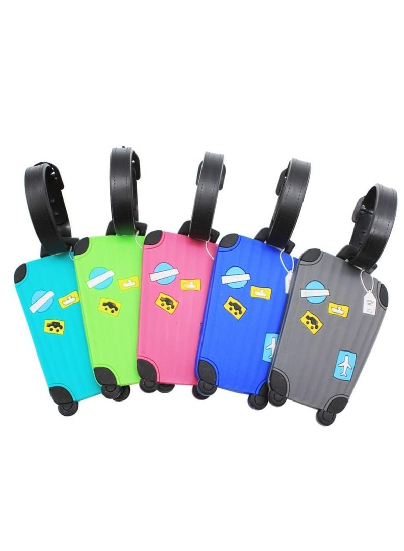 Sylqvxh Cute Luggage Tags Unique Funny Bag Tags Cartoon Baggage Suitcase Labels Travel Identifiers Name Tags (Set of 5) - Image 1