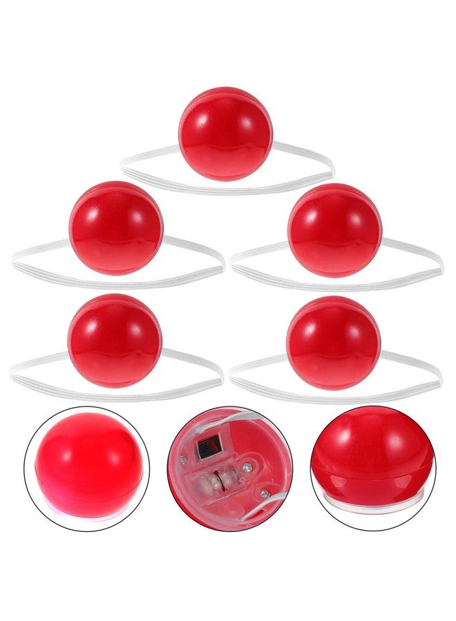 STOBOK Red Nose, 5Pcs Clown Nose Led Red Noses Lighted Circus Clown Nose Glowing Clown Noses Clown Nose Dress Up Props For Halloween, Christmas, Party Cosplay Props - Image 3