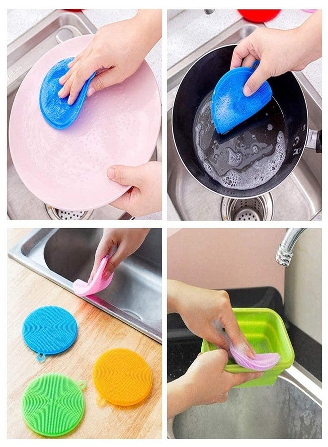 NestPlay Pack of 7 Silicone Sponge Dish Brush Food Grade Bpa Free Reusable Rubber Sponges Dishwasher Safe&Dry Fast for Kitchen Dish Dishes Fruits Vegetables Washing&Cleaning - Image 4
