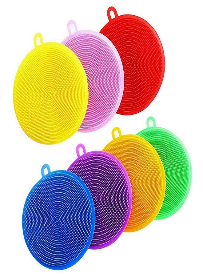 NestPlay Pack of 7 Silicone Sponge Dish Brush Food Grade Bpa Free Reusable Rubber Sponges Dishwasher Safe&Dry Fast for Kitchen Dish Dishes Fruits Vegetables Washing&Cleaning - Image 1