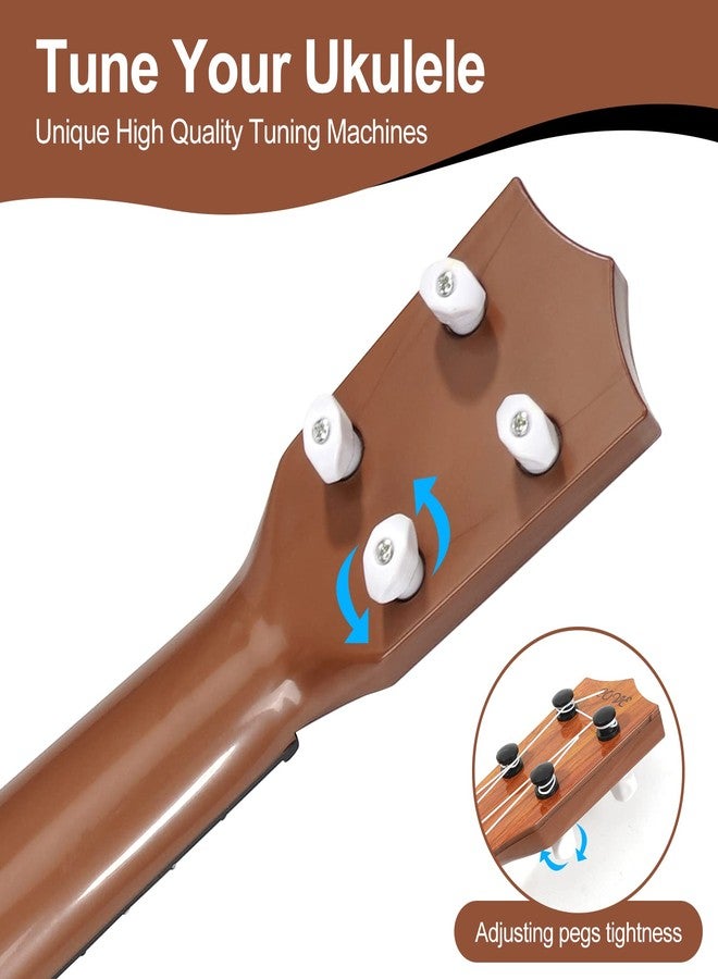 Raimy 17in Kids Ukulele Guitar - 4 Strings Mini Guitar Children Musical Instruments Educational Toys with Picks for Toddler Kids Boys Girls Beginner (Burlywood) - Image 3