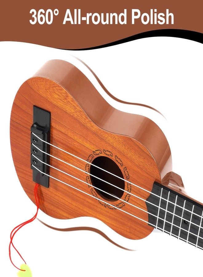 Raimy 17in Kids Ukulele Guitar - 4 Strings Mini Guitar Children Musical Instruments Educational Toys with Picks for Toddler Kids Boys Girls Beginner (Burlywood) - Image 4
