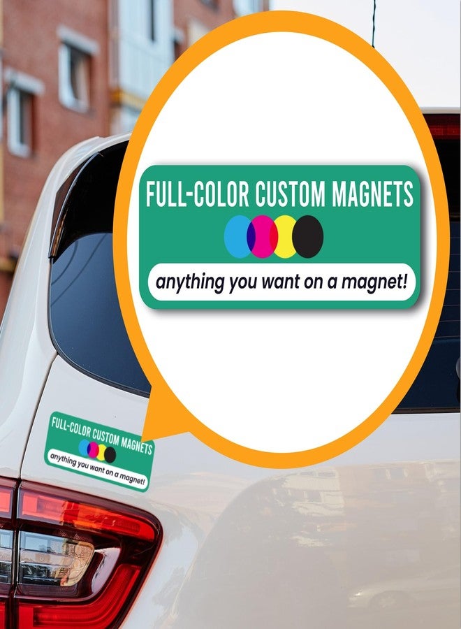 Magnet Me Up Custom 8x3 Inch Rectangle Magnet, Customizable for Businesses, Advertising, Personal Use, Gifts, Choose Your Text, Upload Image, Magnetic Vinyl for Vehicles and Any Magnetic Surface - Image 1