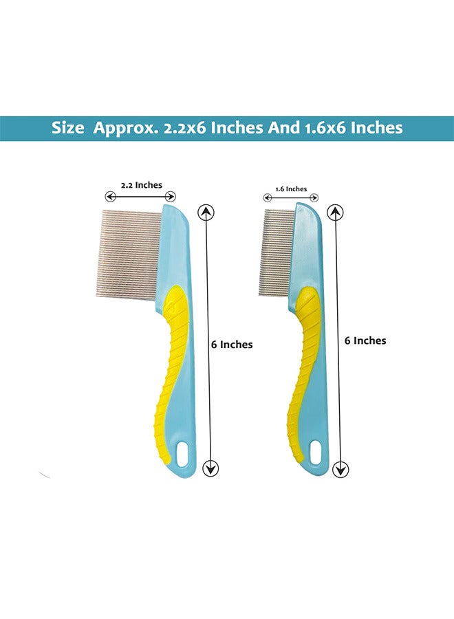 Estrico Pack Of 5 Pieces Hair Nit Combs Removes Head Lice Stainless Steel Teeth Head Lice Combs - Image 4