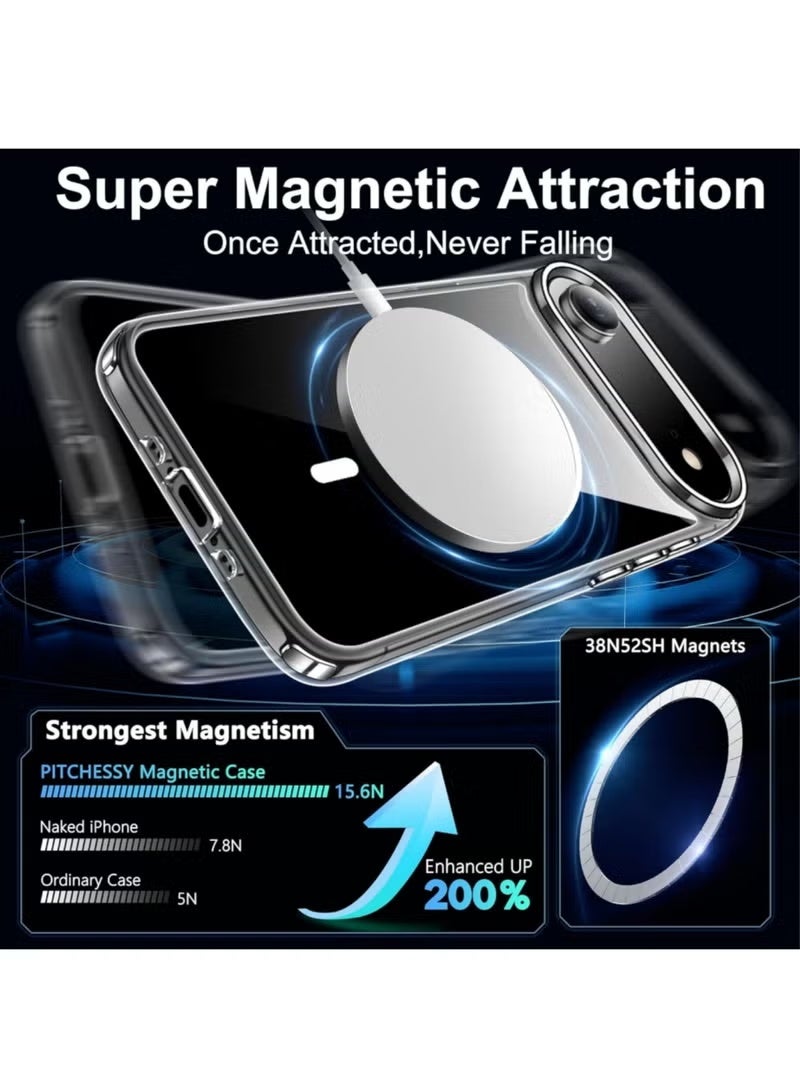 ELTRAZONE [5-in-1] Magnetic Case for iPhone Air | Anti-Yellowing Clear Slim Cover | Compatible with MagSafe | Includes 2 Tempered Glass Screen Protectors & 2 Camera Lens Protectors | Military-Grade Shockproof Full Protection Kit | Scratch-Resistant Slim Case - Image 3