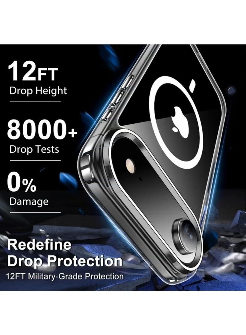 ELTRAZONE [5-in-1] Magnetic Case for iPhone Air | Anti-Yellowing Clear Slim Cover | Compatible with MagSafe | Includes 2 Tempered Glass Screen Protectors & 2 Camera Lens Protectors | Military-Grade Shockproof Full Protection Kit | Scratch-Resistant Slim Case - Image 5