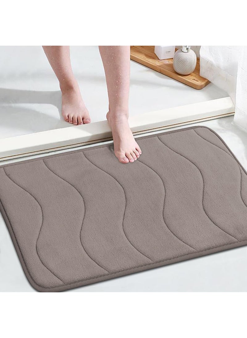 Flamingo P Flamingo P Memory Foam Bath Mat Rug for Bathroom Non Slip Mats20x32 Taupe 
