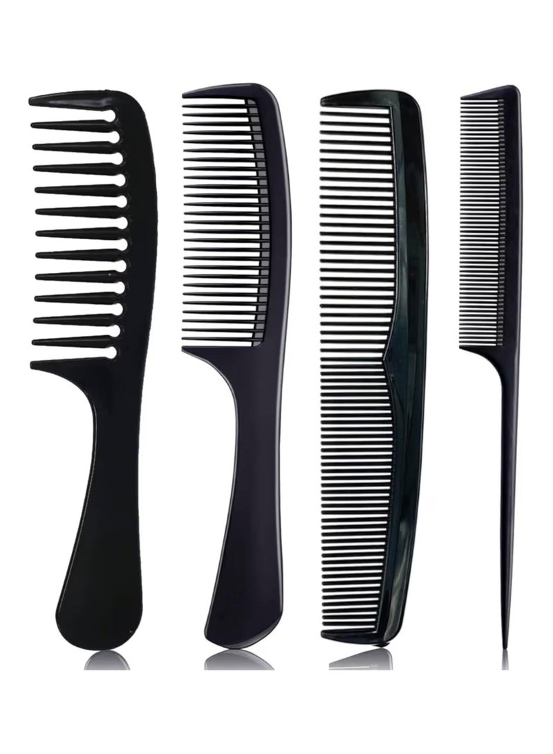 Jagravo Professional 4PCS Hair Comb Set Anti Static Black Salon Styling Kit - Image 1