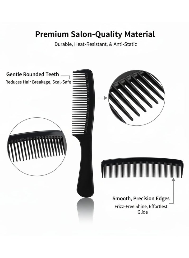 Jagravo Professional 4PCS Hair Comb Set Anti Static Black Salon Styling Kit - Image 4