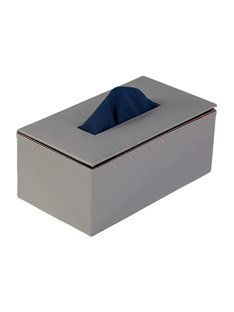 AZYEEA Handcrafted Fine Leather Tissue Paper Holder Napkin Holder for Car Gifting Office Desks Cars Home Decor Durable Water Resistant Grey - Image 3