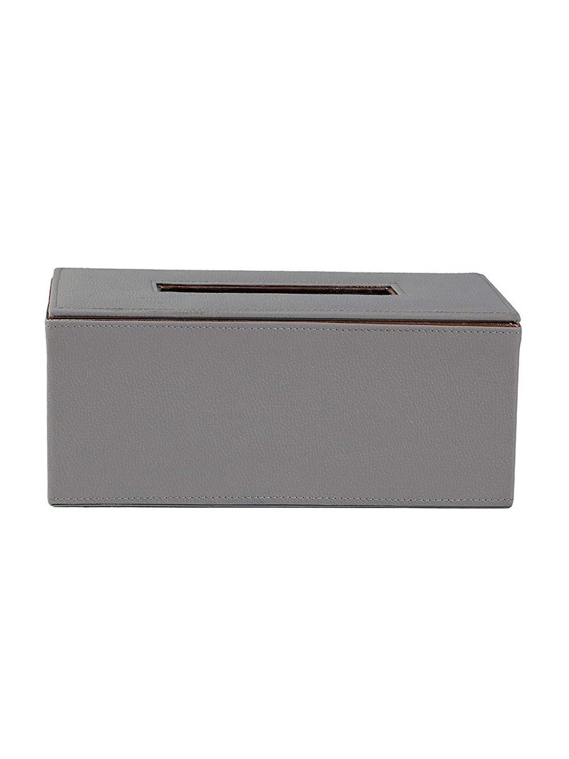 AZYEEA Handcrafted Fine Leather Tissue Paper Holder Napkin Holder for Car Gifting Office Desks Cars Home Decor Durable Water Resistant Grey - Image 1