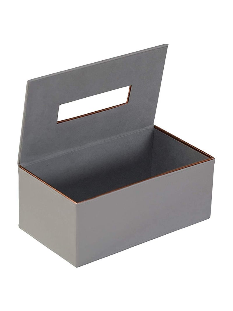 AZYEEA Handcrafted Fine Leather Tissue Paper Holder Napkin Holder for Car Gifting Office Desks Cars Home Decor Durable Water Resistant Grey - Image 2