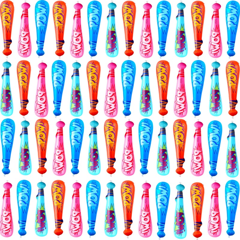 Sonarun 56 Pack 18 Inch Inflatable Baseball Bats Inflatable Toy Bats Blow Up Baseball Bat Inflates for Birthday Swimming Pool Carnival Party Favors - Image 3