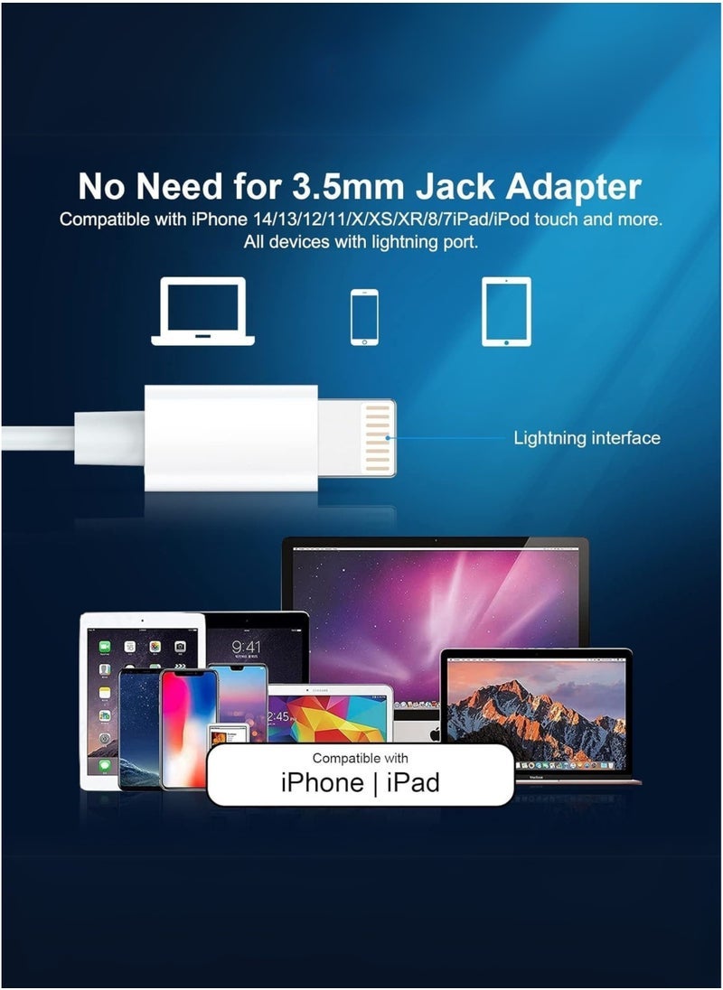 JAJEEK EarBuds With Lightning Connector | iPhone Headphones, [MFI Certified] Earphones Wired Stereo Sound Earbuds with Microphone and Volume Control, Compatible with iPhone 14/13/12/SE/11/XR/XS/X/7/7 Plus/8 | White - Image 4