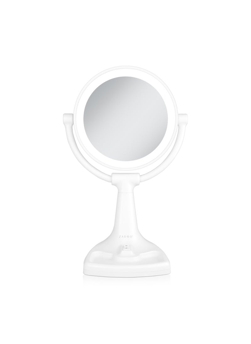Zadro Zadro 11" Fluorescent Lighted Makeup Mirror with 10X/1X Magnification and Tray 